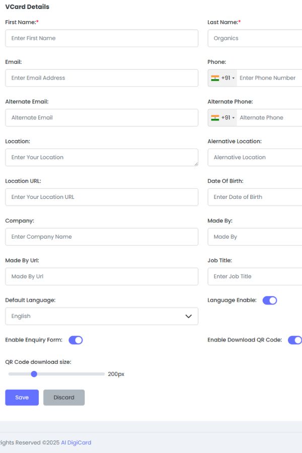 Basic Details Section