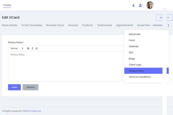 Privacy Policy Setup